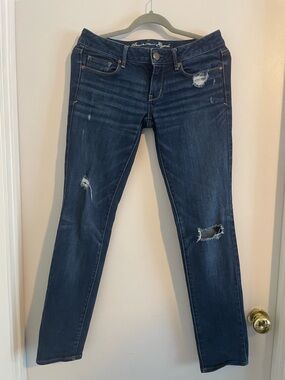 American Eagle Stretch Skinny Distressed Jeans Sz 6 (296)